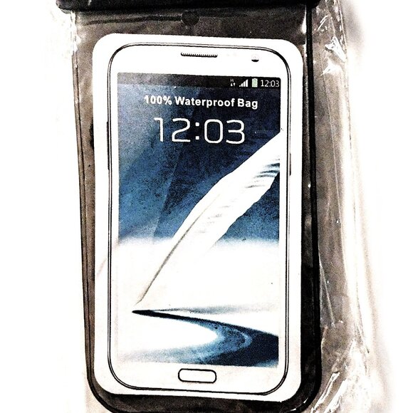 2 Pack Waterproof Universal Cell Phone Pouch (Lanyard & Arm Band) ~ Blue & Smoke - Picture 5 of 9
